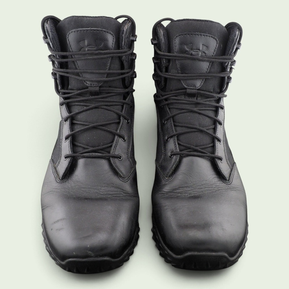 Under Armour Stellar 8" Tactical Boots Black Leather Mens 12 1268951-001